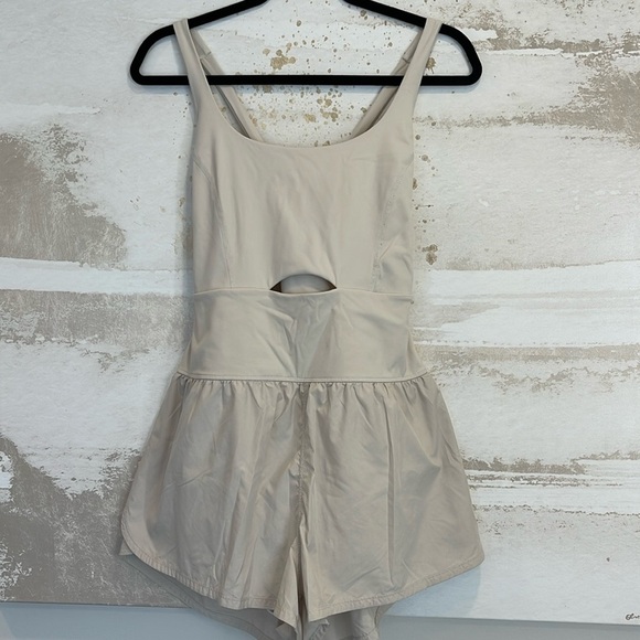 FP Movement by Free People Pants - FP Movement Righteous Runsie Ivory Cutout Dress size medium